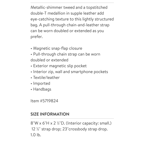 Tory burch fleming small tweed shoulder bag - Picture 7 of 7